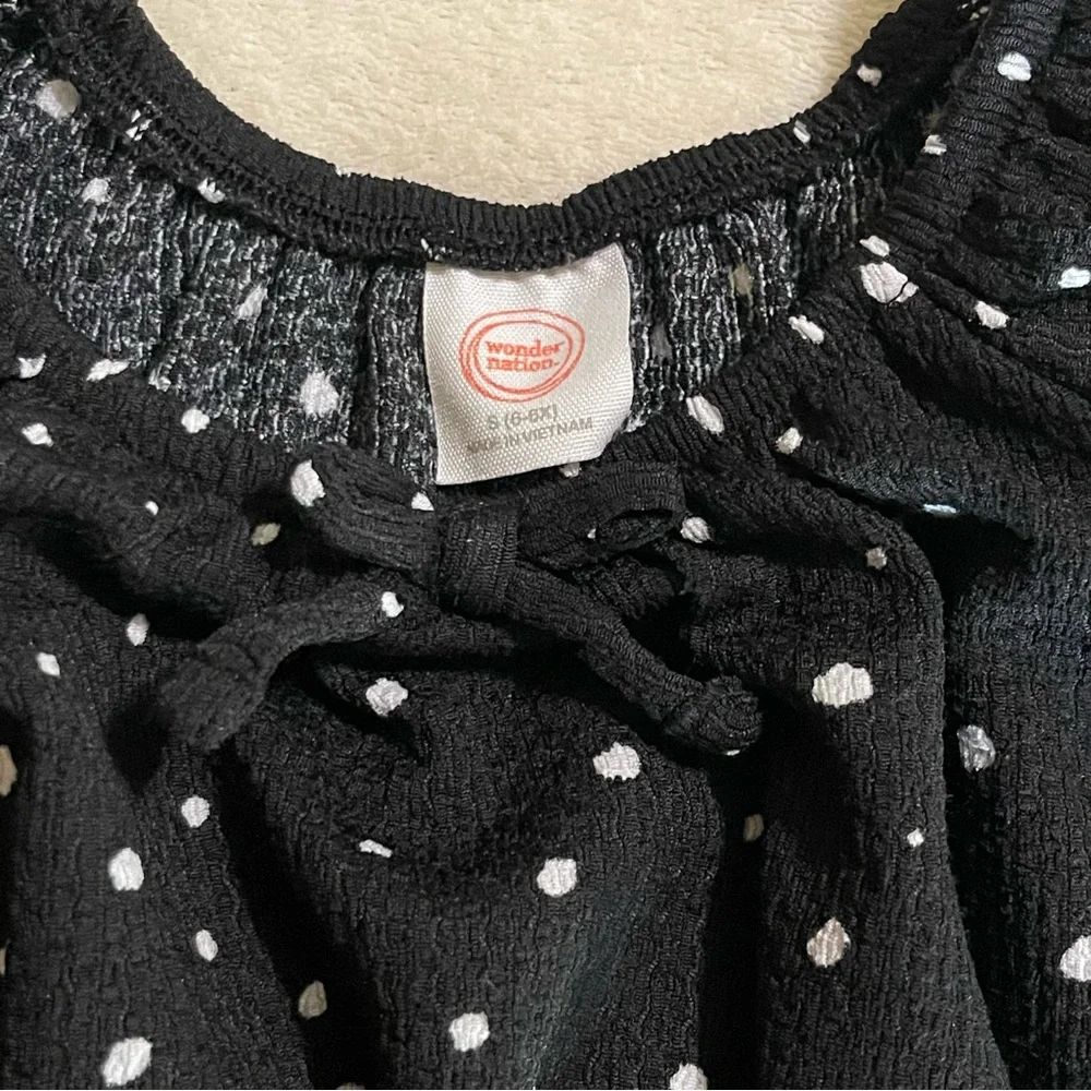 Wonder Nation Black and‎ White Polka Dot Dress girls size 6-6x
